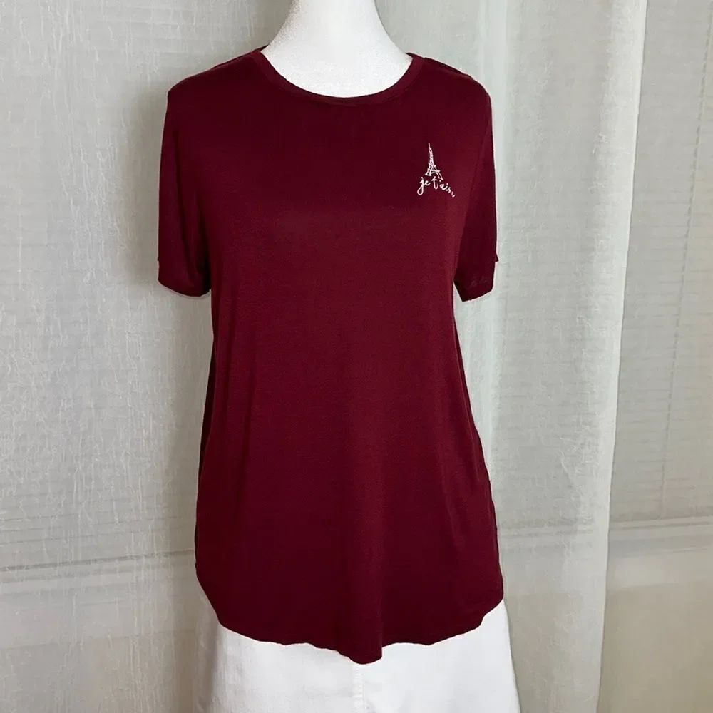 Albion L Burgundy Crewneck Short Sleeve Tee